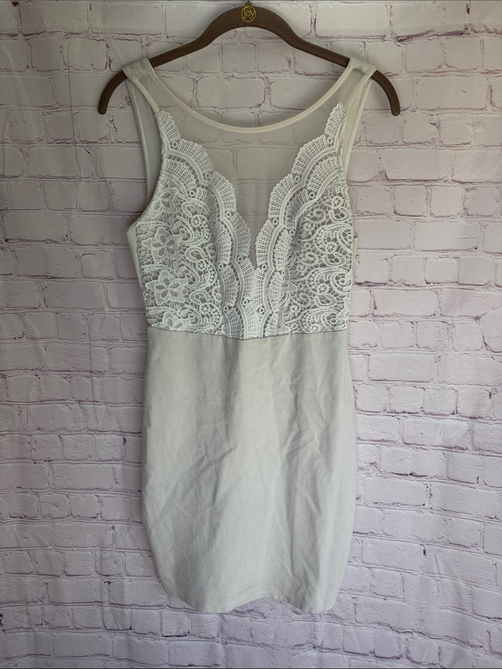 Lulus Ivory Lace Bodice Sleeveless Sheath Dress Woman’s Size Medium